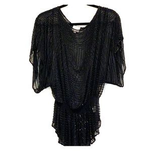 Parker Black Beaded Top / Tunic